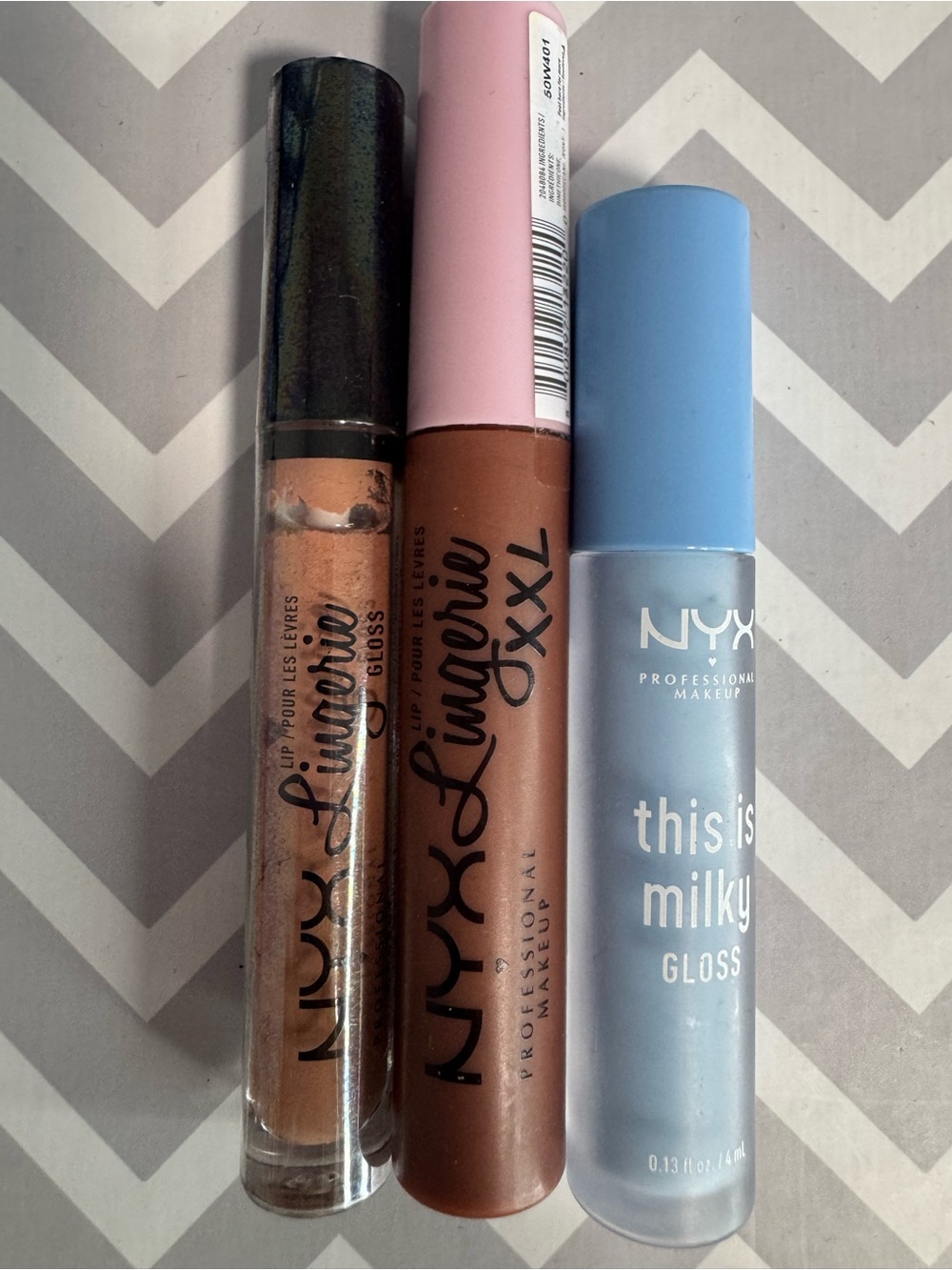 NYX Lip Gloss Trio - Brown, Nude & Milky Blue Shades
